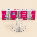 MS Glass Viena Tea Glass & Saucer Set – 120 ml, 6 Pieces