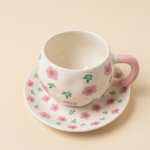 Lovely Moments Pink Floral Cup and Saucer