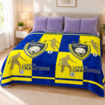 Royal Touch Football Super Soft Blanket – Blue & Yellow 160x220 cm - Image 2
