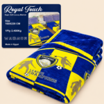 Royal Touch Football Super Soft Blanket – Blue & Yellow 160x220 cm