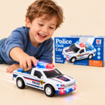 Police Pickup Truck Toy with Clock, Lights & Sound – Kids 3+ - Image 2