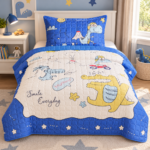 Prestige Home Kids Dinosaur Bedspread Set – 3 Pieces, Blue