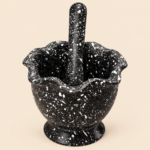 Granite-Style Mortar and Pestle Set – Black & White Speckled