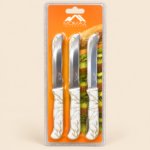 MOMAZ Stainless Steel Fruit Knife Set – 3 Pieces, White Marble Design