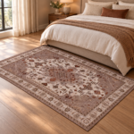MOMAZ Washable Area Rug 160 × 230 cm – Beige & Brown Traditional Medallion - Image 2