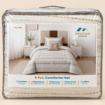 Prestige Home Beige Striped Comforter Set – Single – 5 PCS - Image 2