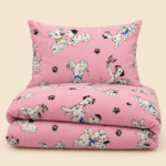 Prince Sleep Kids Single Cotton Duvet Cover Set – 3-Piece Pink Dalmatian Print - Image 3