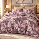 Diamond Floral Single Duvet Cover Set – Purple, 160 × 210 cm