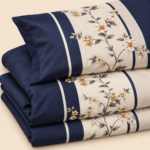 Prince Sleep Single Duvet Cover Set – 3-Piece Navy & Beige Floral - Image 4