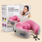 U-Shaped Electric Neck Massage Pillow 3.7W – Rechargeable Memory Foam Massager