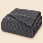 Prince Deep Golden Moon Embossed Blanket – Dark Grey – 180 x 230 cm - Image 2