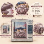 Diamond Floral Single Duvet Cover Set – Purple, 160 × 210 cm - Image 4