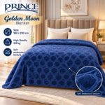 Prince Sleep Golden Moon Luxury Plush Blanket – Navy Blue, 180×230 cm, 2.8 kg