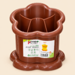 Panda Plast Lily Plastic Cutlery Holder with Drainer – Brown