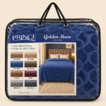 Prince Sleep Golden Moon Luxury Plush Blanket – Navy Blue, 180×230 cm, 2.8 kg - Image 2