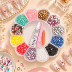 DIY Rhinestone Craft Kit with Flower-Shaped Storage Case – Multicolor - Image 3