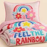 Prestige Home Feel the Rainbow Pink Kids Bedspread Set – Single – 3 PCS - Image 3
