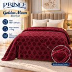Prince Sleep Golden Moon Luxury Plush Blanket – Bordo, 180×230 cm, 2.8 kg