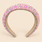 Pink Pearl & Rhinestone Padded Headband for Women