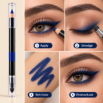 Dual-Ended Navy Blue Eyeliner Pencil with Smudger -206 - Image 2