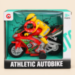 Toy Racing Motorcycle with Rider, Lights and Sound - Image 2