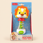 Babyard Lion Baby Rattle with Bead Handle