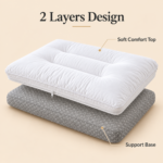 Prestige Home 2 Layers Pillow – White & Gray - Image 4