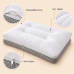 Prestige Home 2 Layers Pillow – White & Gray