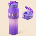 1000ml Sports Water Bottle with Straw, Flip-Top Lid & Measurement