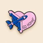 Go Home Airplane Heart Enamel Pin - Image 2