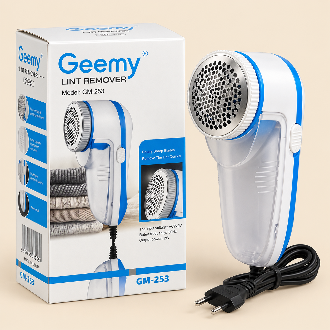 ChatGPT Image Oct 5, 2026, 11_45_37 AM-1 Geemy GM-253 Electric Lint Remover – 2W - Image 1