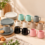 Momaz Colorful Porcelain Dinnerware & Coffee Cup Set - Image 2