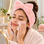 Spa Face Wash Headband & Wristband Set for Women - Image 3