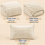 Prestige Home Cream Flannel Duvet Cover Set – Single – 3 PCS - Image 3