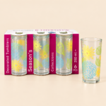 Season’s Floral Glass Tumbler Set – 6 Pieces, 250ml