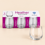 Heather Aqua Glass Tumbler Set – 3 Pieces, 350ml