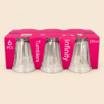 Infinity Ribbed Glass Tumblers 230ml – Set of 6