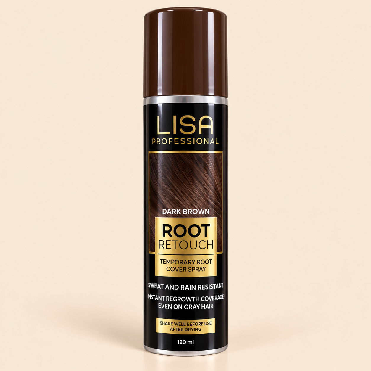 LISA Professional Root Retouch Spray – Dark Brown 120ml (2) LISA Professional Root Retouch Spray – Dark Brown 120ml - Image 1