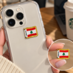 Lebanon Flag Cedar Metal Phone Sticker