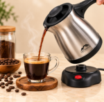 MOMAZ Electric Coffee Pot 500ml 600W – Stainless Steel - Image 2