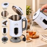 Momaz Berlin Series Electric Kettle 1.8L 1500W – White & Grey - Image 2