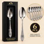 MOMAZ Household Stainless Steel Dinner Spoon Set – 6 PCS