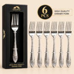 Momaz Stainless Steel Dinner Fork Set – 6 PCS