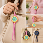 Octagonal Analog Watch Keychain with Hanging Strap – Multiple Colors - Image 6