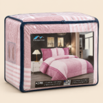 Prestige Home Pink Floral Striped Comforter Set – 3 PCS - Image 3