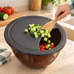Plastic Mixing Bowl with Splash Guard Lid - Image 2