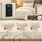Prestige Home Cream Flannel Duvet Cover Set – Single – 3 PCS - Image 2
