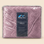 Prestige Home Mauve Chevron Flannel Duvet Cover Set – Double – 4 PCS - Image 2