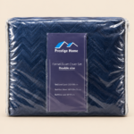 Prestige Home Flannel ZigZag Duvet Cover Set 4 Pieces – Double Navy Blue - Image 2