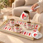 Momaz Lebanese Coffee Serving Bundle – 12 Cups with Saucers, 3 Coffee Pots & 2 Trays - Image 5